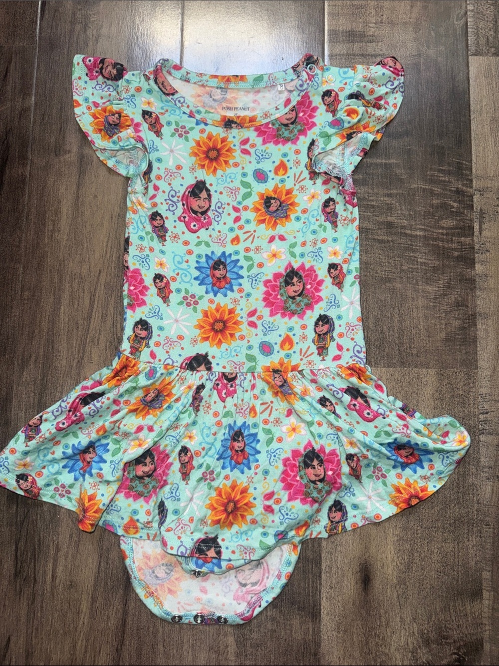 Posh Peanut Women’s Empowerment Twirl Bodysuit Dress 2T Bamboo